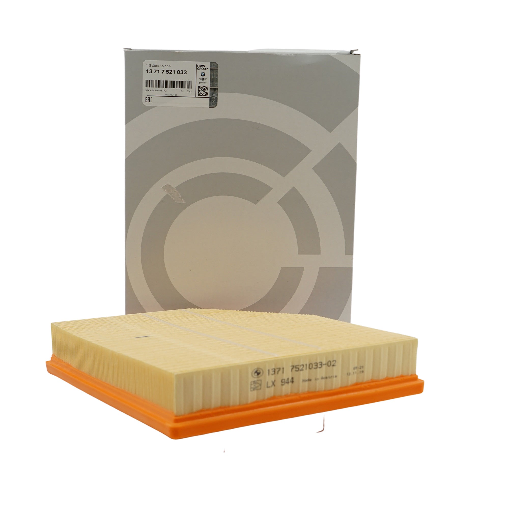 Air Filter – BMW 5 Series E60/E61 (2003–2010) ; 6 Series E63/E64 (2004–2010) ; Z4 E85/E86 (2002–2008) – 13717521033