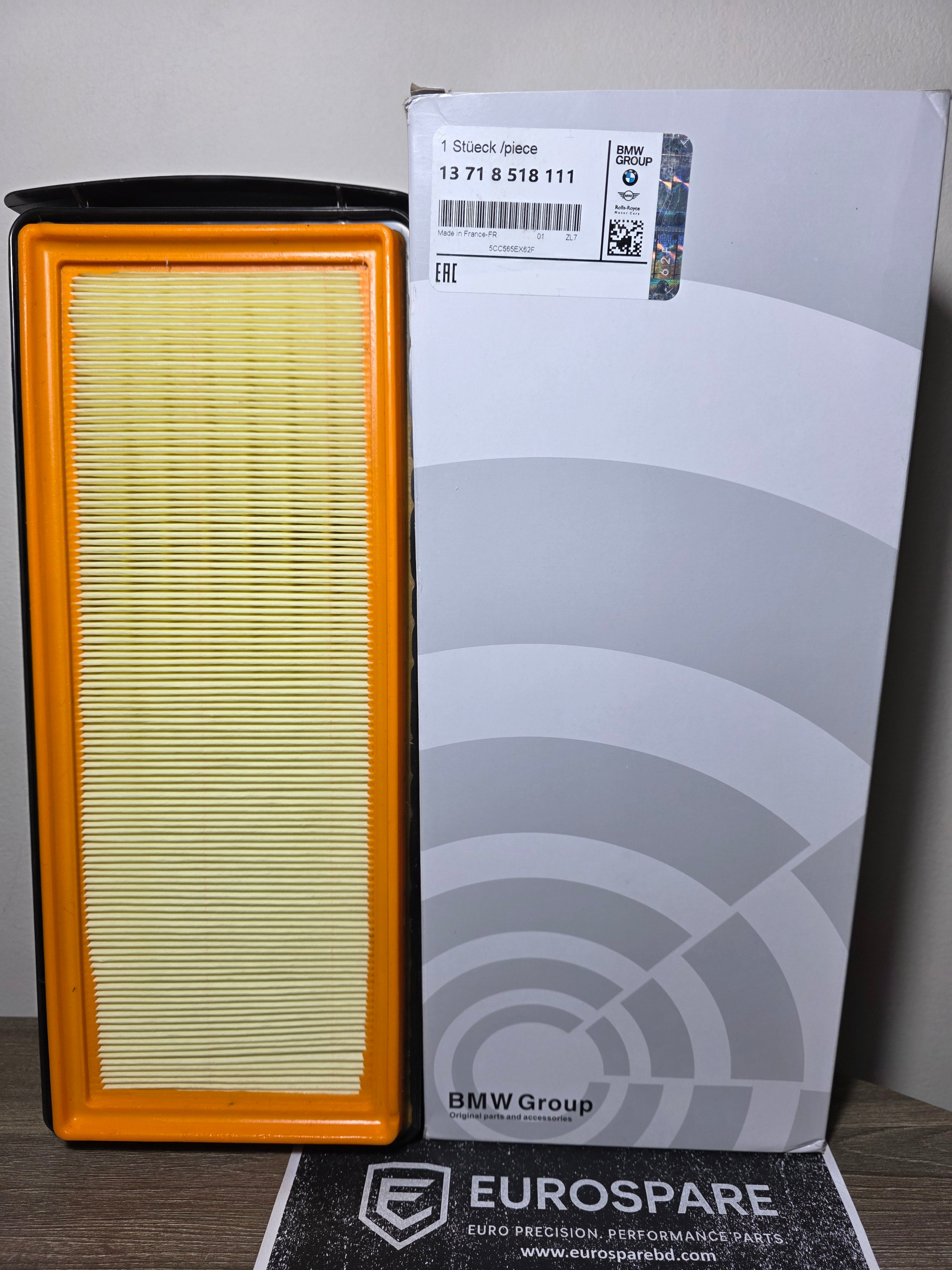 Air Filter – BMW 3 Series F30/F31/F34 (2011–2019) ; 4 Series F32/F33/F36 (2013–2020) ; 5 Series F10/F11/F07 (2010–2017) ; 6 Series F06/F12/F13 (2011–2018) ; 7 Series F01/F02 (2008–2015) ; X3 F25 ; X4 F26 ; X5 F15 ; X6 F16 – 13718518111